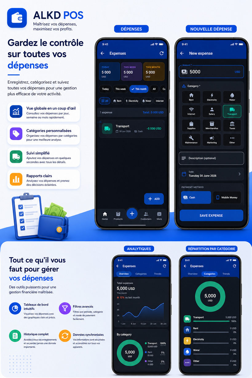 ALKD POS — Gestion des dépenses par catégorie